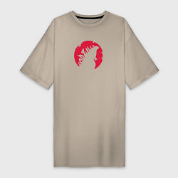 Футболка женская-платье Godzilla, цвет: миндальный