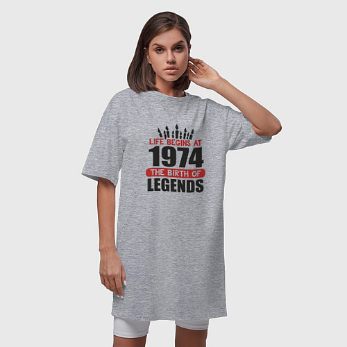Женская футболка-платье 1974 - рождение легенды / Меланж – фото 3