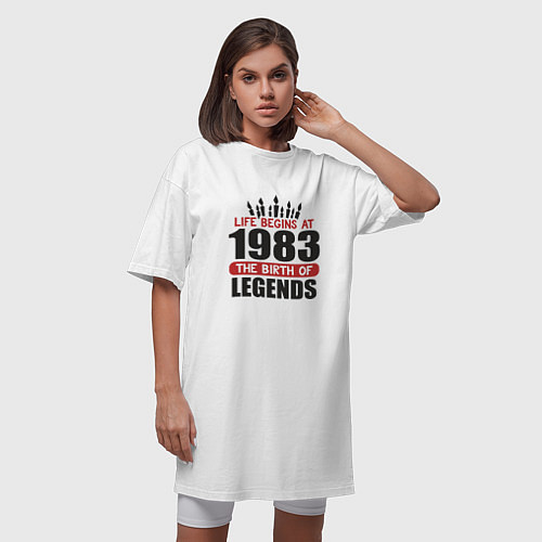 Женская футболка-платье 1983 - рождение легенды / Белый – фото 3