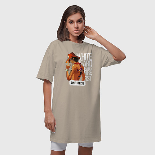 Женская футболка-платье One Piece / Миндальный – фото 3
