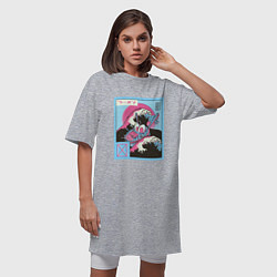 Футболка женская-платье Vaporwave Ramen, цвет: меланж — фото 2