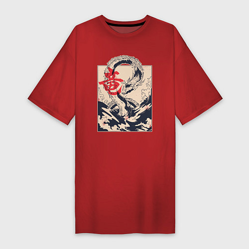 Женская футболка-платье Морской дракон / Красный – фото 1