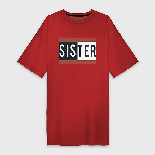 Женская футболка-платье Sister / Красный – фото 1