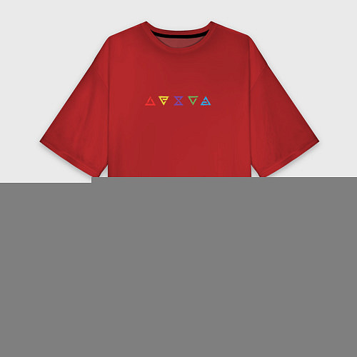 Женская футболка-платье Знаки Ведьмака Гранж / Красный – фото 1