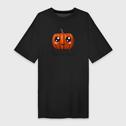 Футболка женская-платье Halloween pumpkin, цвет: черный