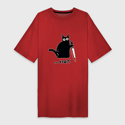 Женская футболка-платье Милый кот