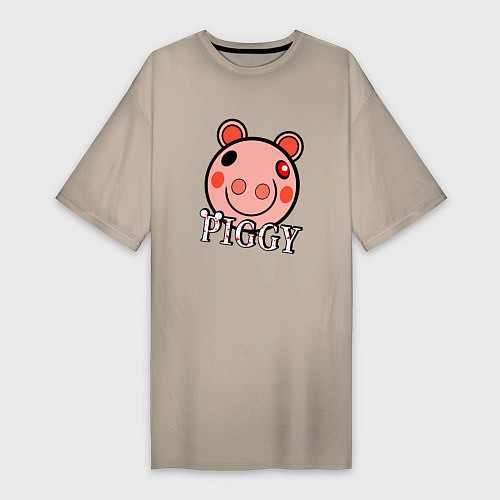 Женская футболка-платье ROBLOX PIGGY / Миндальный – фото 1