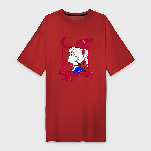 Женская футболка-платье Сейлор Мун / Красный – фото 1