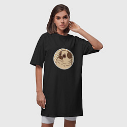 Футболка женская-платье Мечта мопса, цвет: черный — фото 2