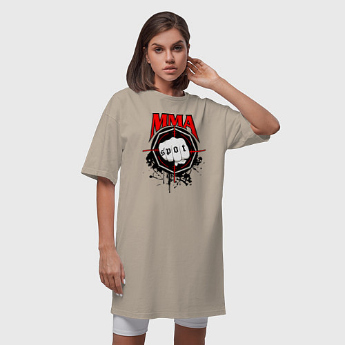 Женская футболка-платье MMA / Миндальный – фото 3