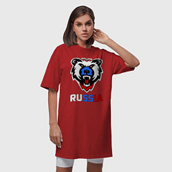 Футболка женская-платье Русский медведь, цвет: красный — фото 2