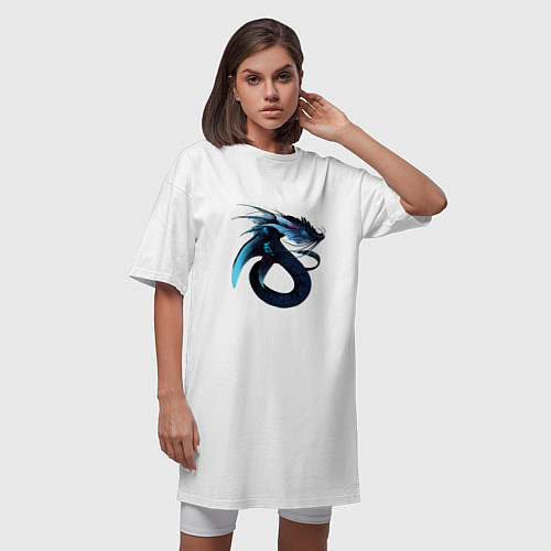 Женская футболка-платье Морской левиафан / Белый – фото 3