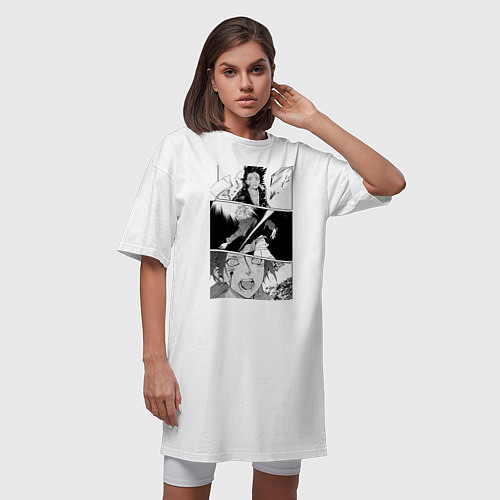 Женская футболка-платье СЕКИ ЖЕРТВУЕТ СОБОЙ / Белый – фото 3