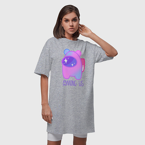 Женская футболка-платье AMONG US - SPACE / Меланж – фото 3