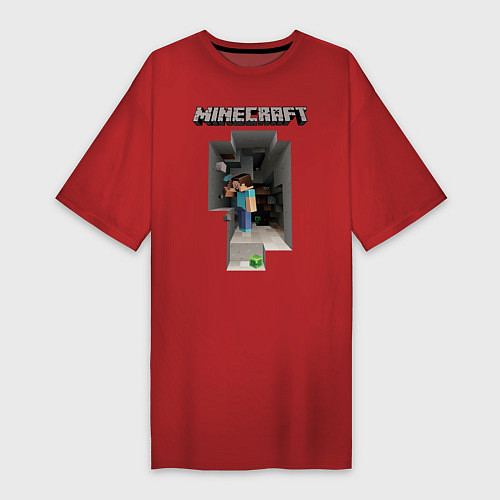 Женская футболка-платье Minecraft / Красный – фото 1