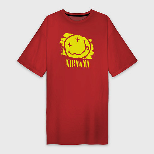 Женская футболка-платье Nirvana Smile / Красный – фото 1