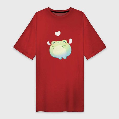 Женская футболка-платье Воздушная лягушка / Красный – фото 1