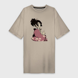 Женская футболка-платье Девушка гейша