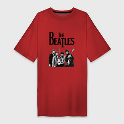 Футболка женская-платье The Beatles, цвет: красный