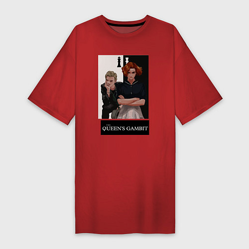 Женская футболка-платье Queens Gambit Ход Королевы / Красный – фото 1