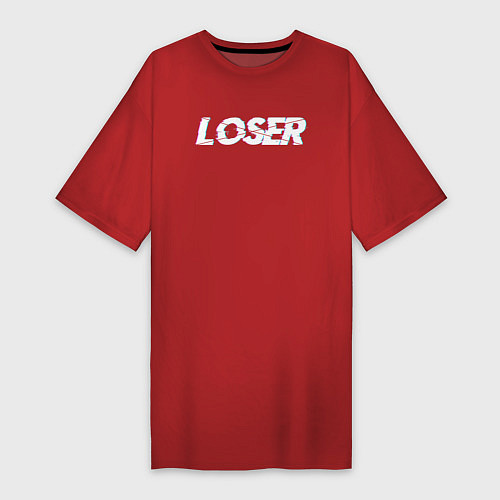 Женская футболка-платье LOSER Glitch / Красный – фото 1