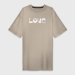 Женская футболка-платье Кошачья любовь