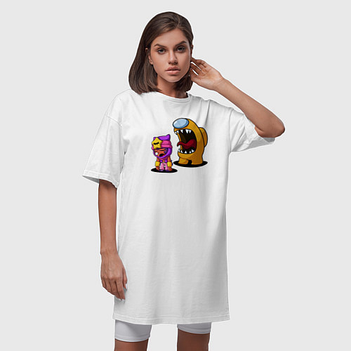Женская футболка-платье Imposter and Sandy / Белый – фото 3