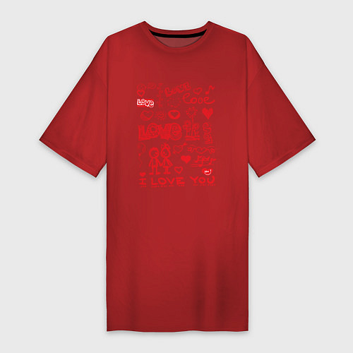 Женская футболка-платье Настроение / Красный – фото 1