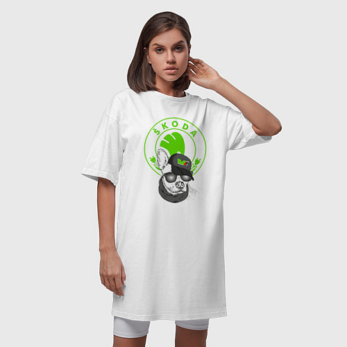 Женская футболка-платье Skoda VRS Шкода Z / Белый – фото 3