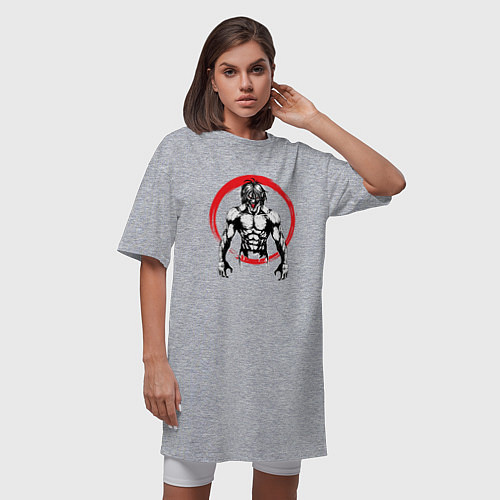 Женская футболка-платье Атака Титанов / Меланж – фото 3