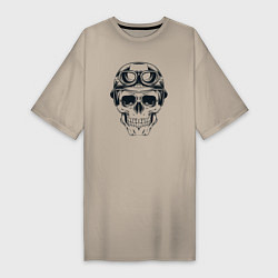 Женская футболка-платье Skull pilot