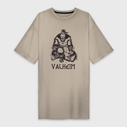 Женская футболка-платье Valheim Викинг Берсерк