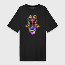 Женская футболка-платье Психоделика Существо Ацтек