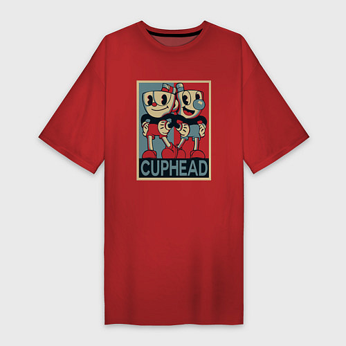 Женская футболка-платье CUPHEAD / Красный – фото 1