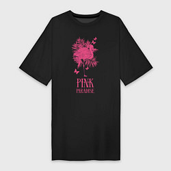 Футболка женская-платье Pink paradise, цвет: черный