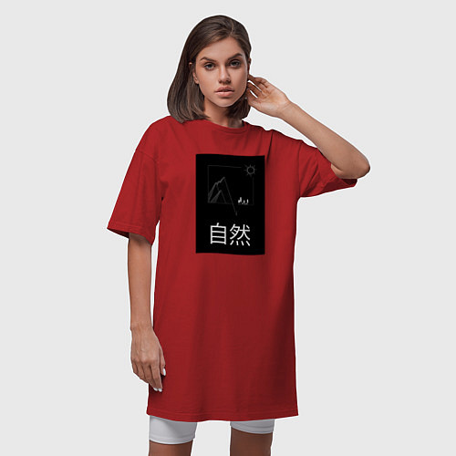 Женская футболка-платье Природа / Красный – фото 3
