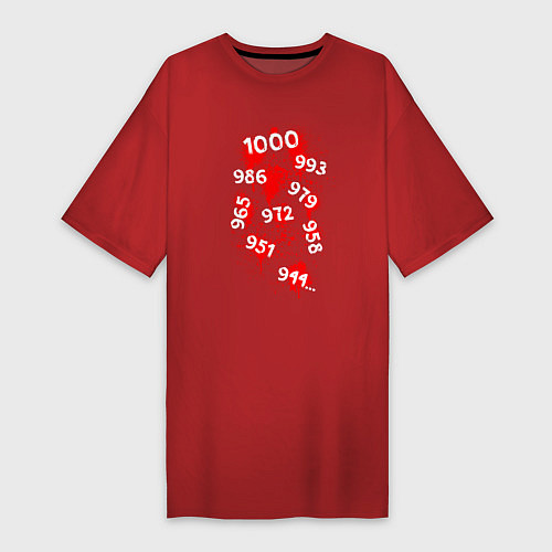 Женская футболка-платье 1000 993 986 979 965 / Красный – фото 1