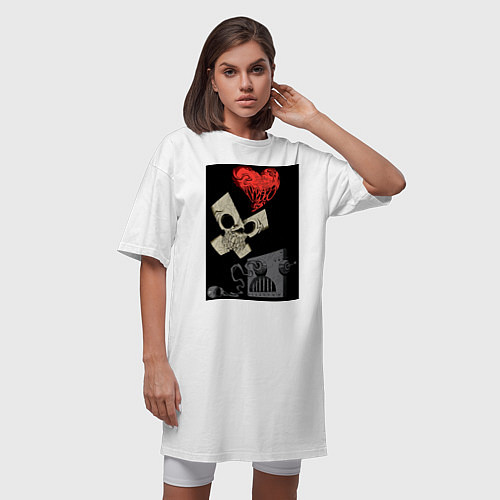 Женская футболка-платье Love, Death and Robots art / Белый – фото 3