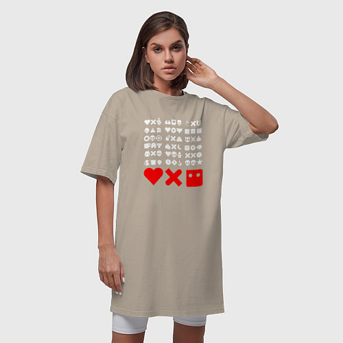 Женская футболка-платье Love, Death and Robots Logo Z / Миндальный – фото 3