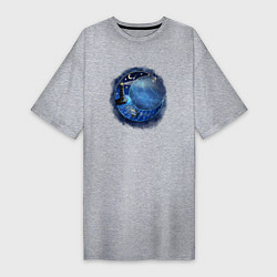 Женская футболка-платье Лунная ночь у моря