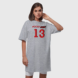 Футболка женская-платье Hockey life Number series, цвет: меланж — фото 2
