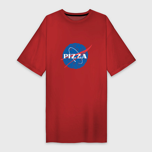 Женская футболка-платье NASA Pizza / Красный – фото 1