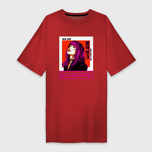 Женская футболка-платье Лиса / Красный – фото 1