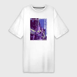 Женская футболка-платье Neon Asian Street Vaporwave