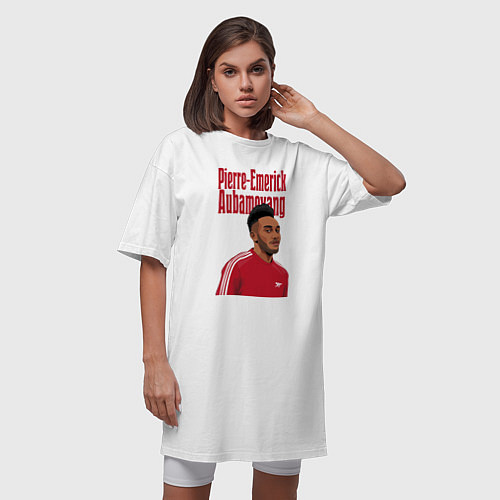 Женская футболка-платье Pierre-Emerick Aubameyang Arsenal Striker / Белый – фото 3