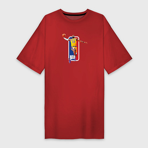 Женская футболка-платье Леброн Джеймс / Красный – фото 1