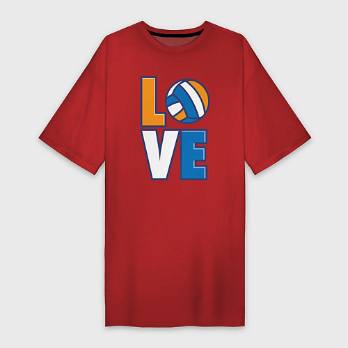 Женская футболка-платье Love Volleyball / Красный – фото 1