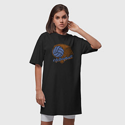 Футболка женская-платье Мой Волейбол, цвет: черный — фото 2