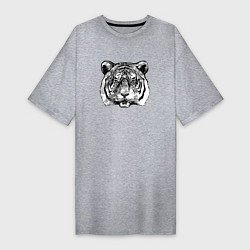 Женская футболка-платье Тигр голова