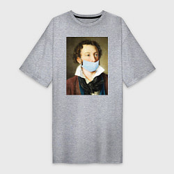 Женская футболка-платье Пушкин в маске